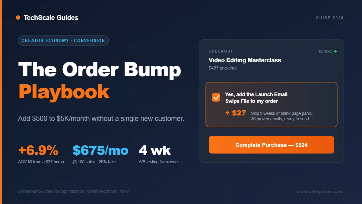 Order Bump Playbook — increase AOV without new traffic